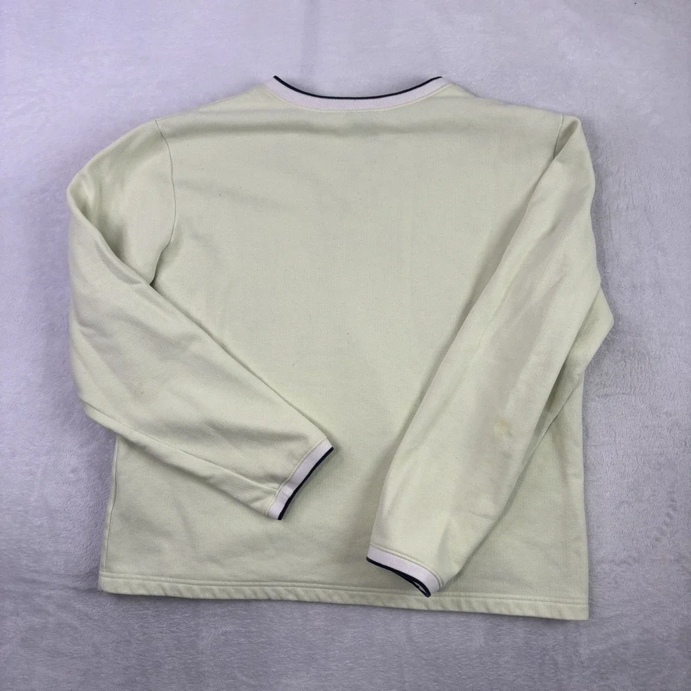 Y2K Nike Tennis Green V-Neck Long Sleeve Sweatshirt Women's XL Distressed